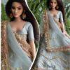 Blue gold festive lehenga for curvy doll