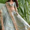 Blue gold festive lehenga for curvy doll