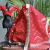 Red festive lehenga for curvy doll