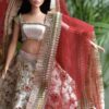 Beige festive lehenga for curvy doll