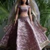 Lilac lehenga for curvy doll