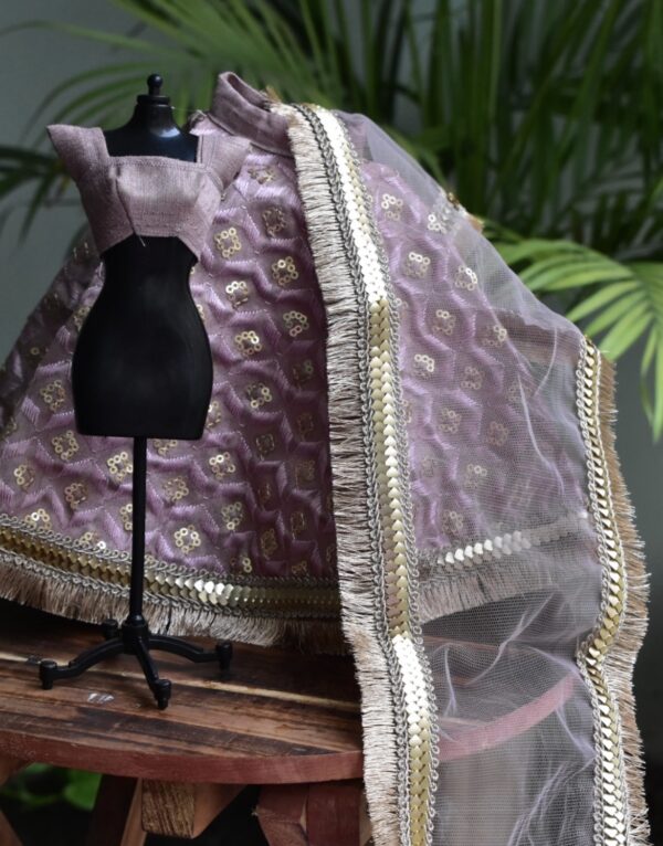 Lilac lehenga for curvy doll