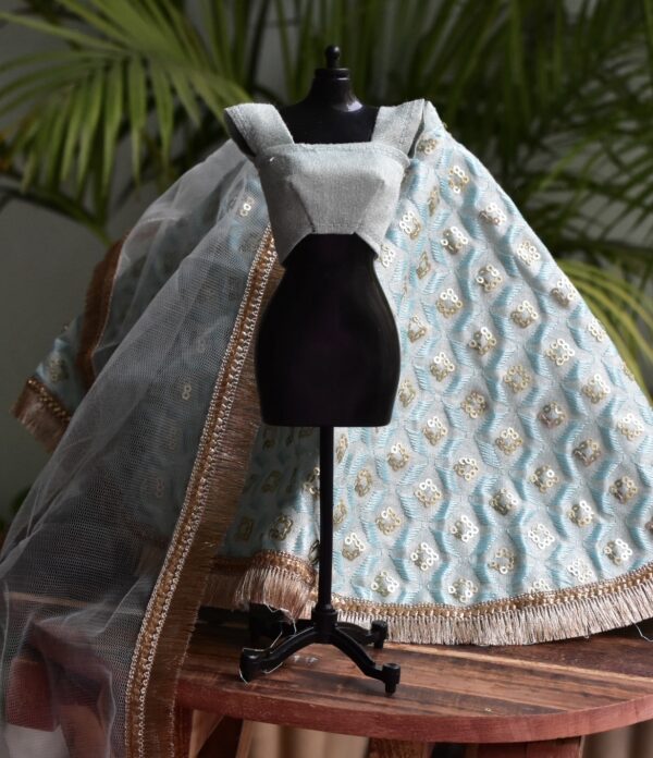 Blue lehenga for curvy doll