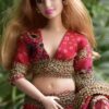 Pink saree for curvy doll