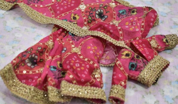 Pink saree for curvy doll