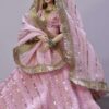 Baby pink sparkly bridal lehenga for curvy doll