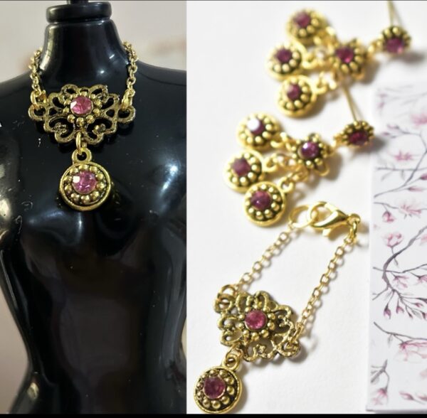 Mauve pink sparkly bridal lehenga for curvy doll