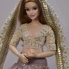 Lilac off white lehenga for curvy doll