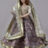 Lilac off white lehenga for curvy doll