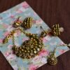 Wine and gold Indian bridal lehenga for Barbie doll