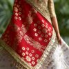 White and red Indian lehenga for doll
