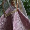 Lilac and gold Indian lehenga for doll with pearl detailing