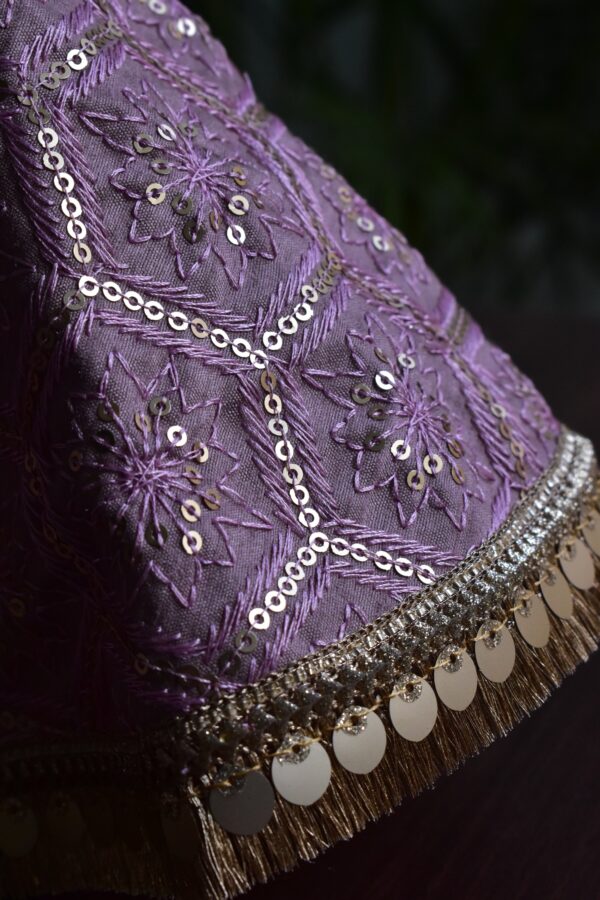 Pretty lilac and gold lehenga for doll