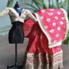 Pink and gold Indian saree for doll
