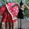 Pink and gold Indian saree for doll