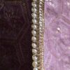 Lilac and gold Indian lehenga for doll with pearl detailing