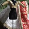 White and red Indian lehenga for doll