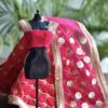 Pink and gold Indian lehenga for curvy doll