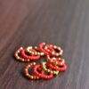 Red and gold Indian bridal lehenga for doll