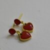 Red heart enamel earrings for doll | doll jewellery | doll earrings | set of 2