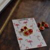Red heart enamel earrings for doll | doll jewellery | doll earrings | set of 2