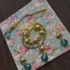 Indian bridal jewelry for doll (teal and gold)