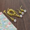 Indian bridal jewelry for doll (white and gold)