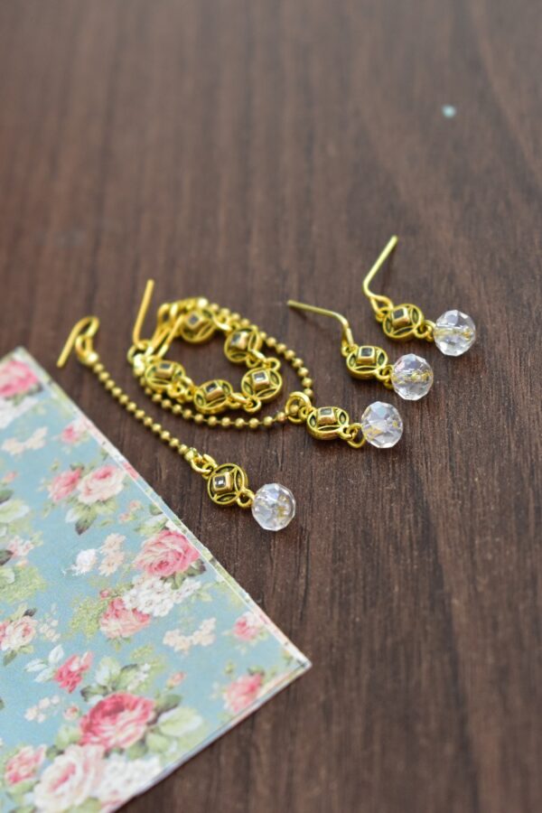 Indian bridal jewelry for doll (white and gold)