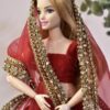 Red bridal lehenga for curvy doll