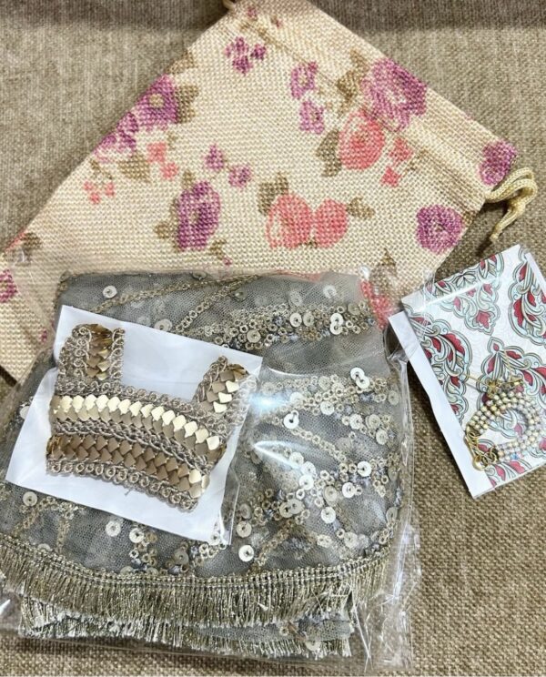 Sparkly grey lehenga for doll