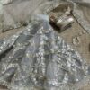 Sparkly grey lehenga for doll
