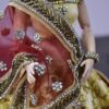 Heavily embellished Indian wedding lehenga for curvy doll