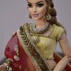 Heavily embellished Indian wedding lehenga for curvy doll