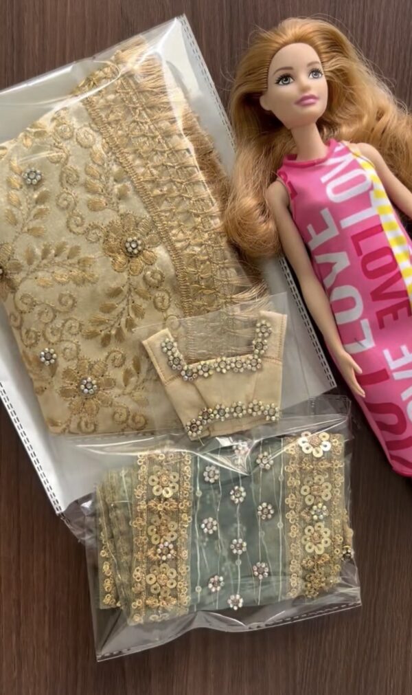 Heavily embellished Indian bridal lehenga for doll