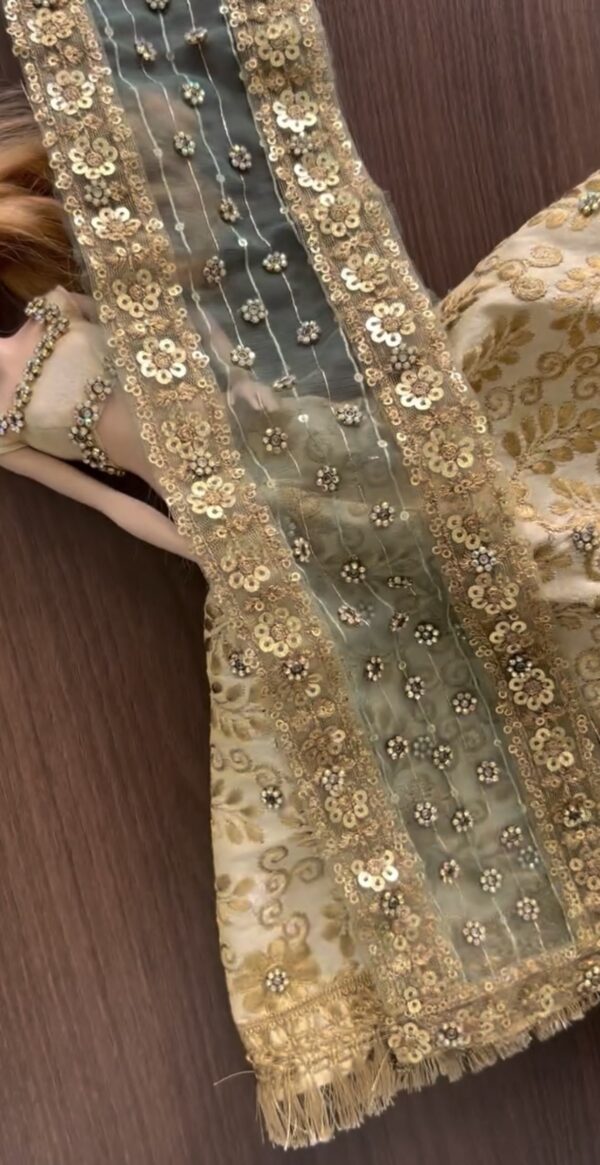 Heavily embellished Indian bridal lehenga for doll