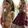 Maroon Indian wedding outfit for doll