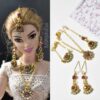 Baby pink sparkly bridal lehenga for curvy doll