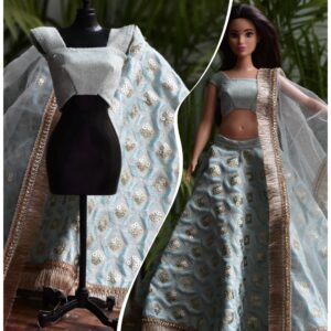Blue lehenga for curvy doll