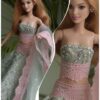 Blue pink lehenga for doll