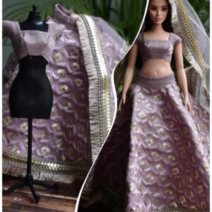Lilac lehenga for curvy doll