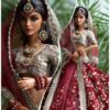 Maroon indian bridal lehenga for doll