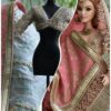 Pastel pink blue wedding lehenga for doll