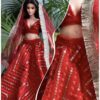 Red festive lehenga for curvy doll