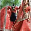 Red gold Indian wedding lehenga for doll