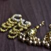 Blue gold Indian bridal lehenga for Barbie doll