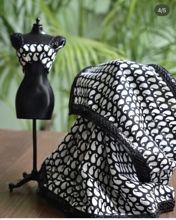 Pretty black saree for barbie doll