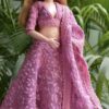 Embroidered purple lehenga for curvy doll
