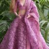 Embroidered purple lehenga for curvy doll