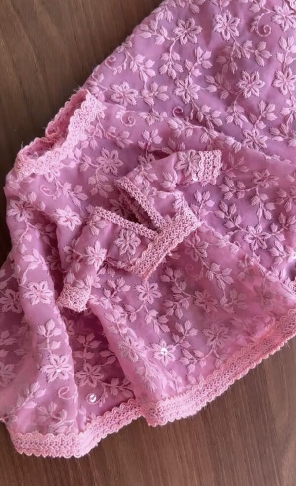 Embroidered purple lehenga for curvy doll