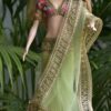 Green tulle saree for doll